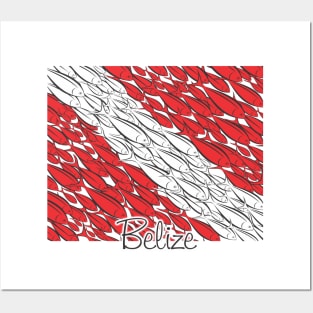 Scuba Diving Flag Belize Posters and Art